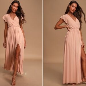 LULU's Prom Wedding Boho Romantic Tiered Ruffles Maxi Dress NWOT